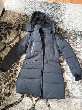 Noize Women's Black Long Puffer Coat with Hood